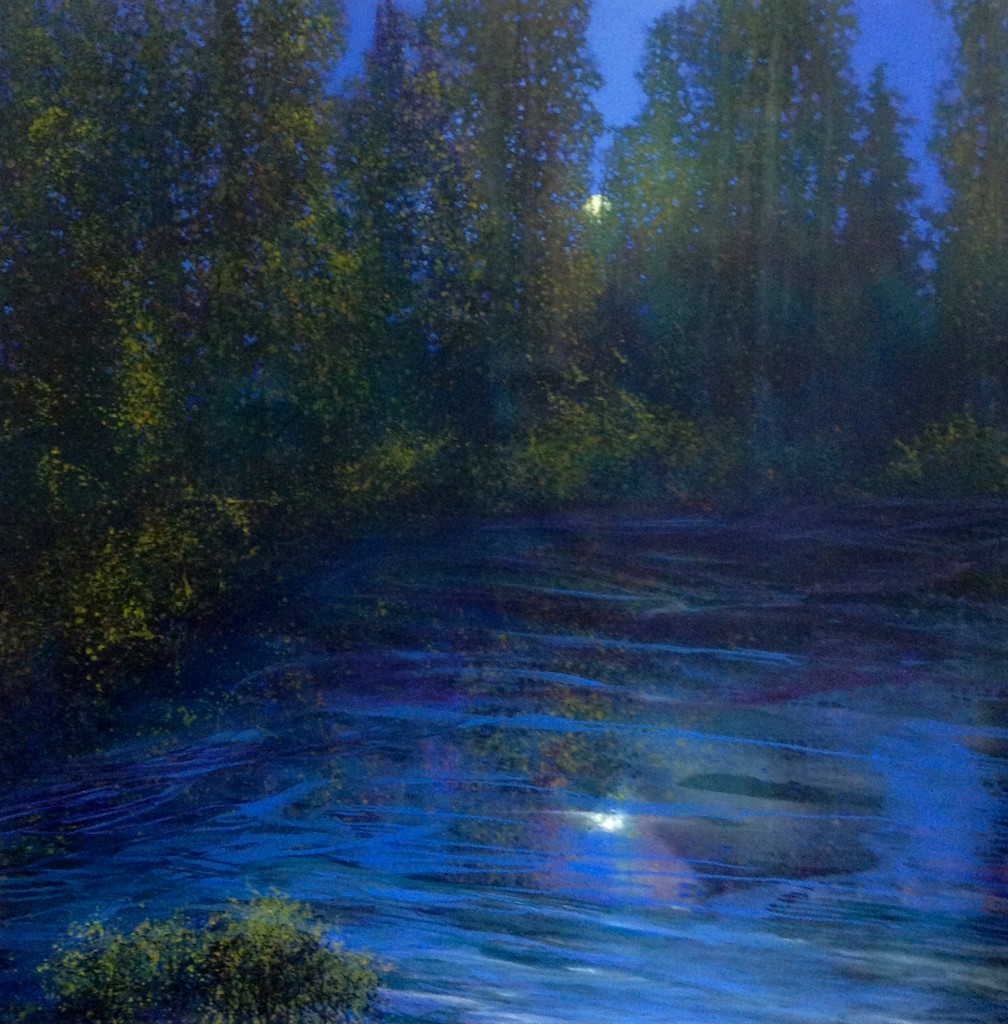 TWO MOONS, 66 X 66, acrylic on canvas